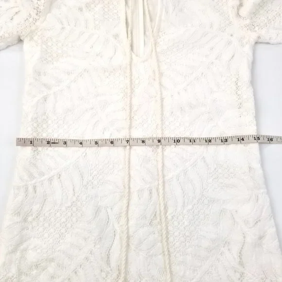 LOVERS + FRIENDS | White Lace Tassel Mini Dress XS - Picture 8 of 12